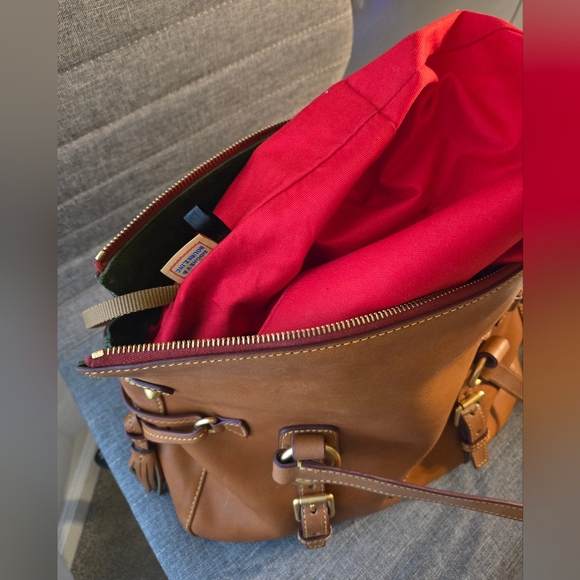 Dooney & Bourke Double Pocket Florentine Satchel - Natural - Picture 11 of 17